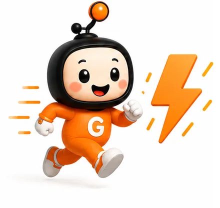 Mascot running with lightning